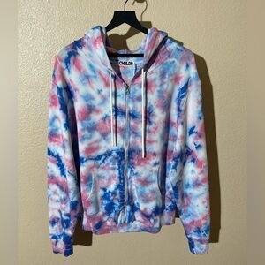 CHRLDR Tie-Dye Hoodie in Pink and Blue